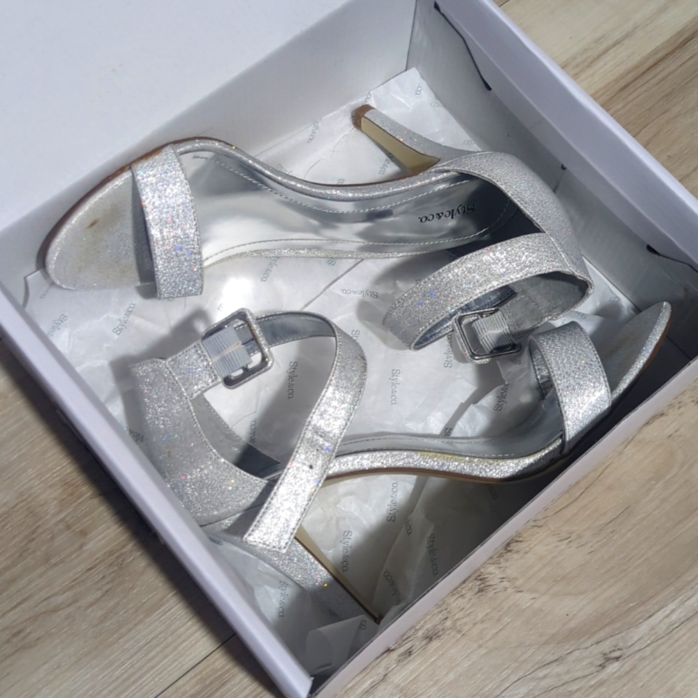 Silver sparkle shoes